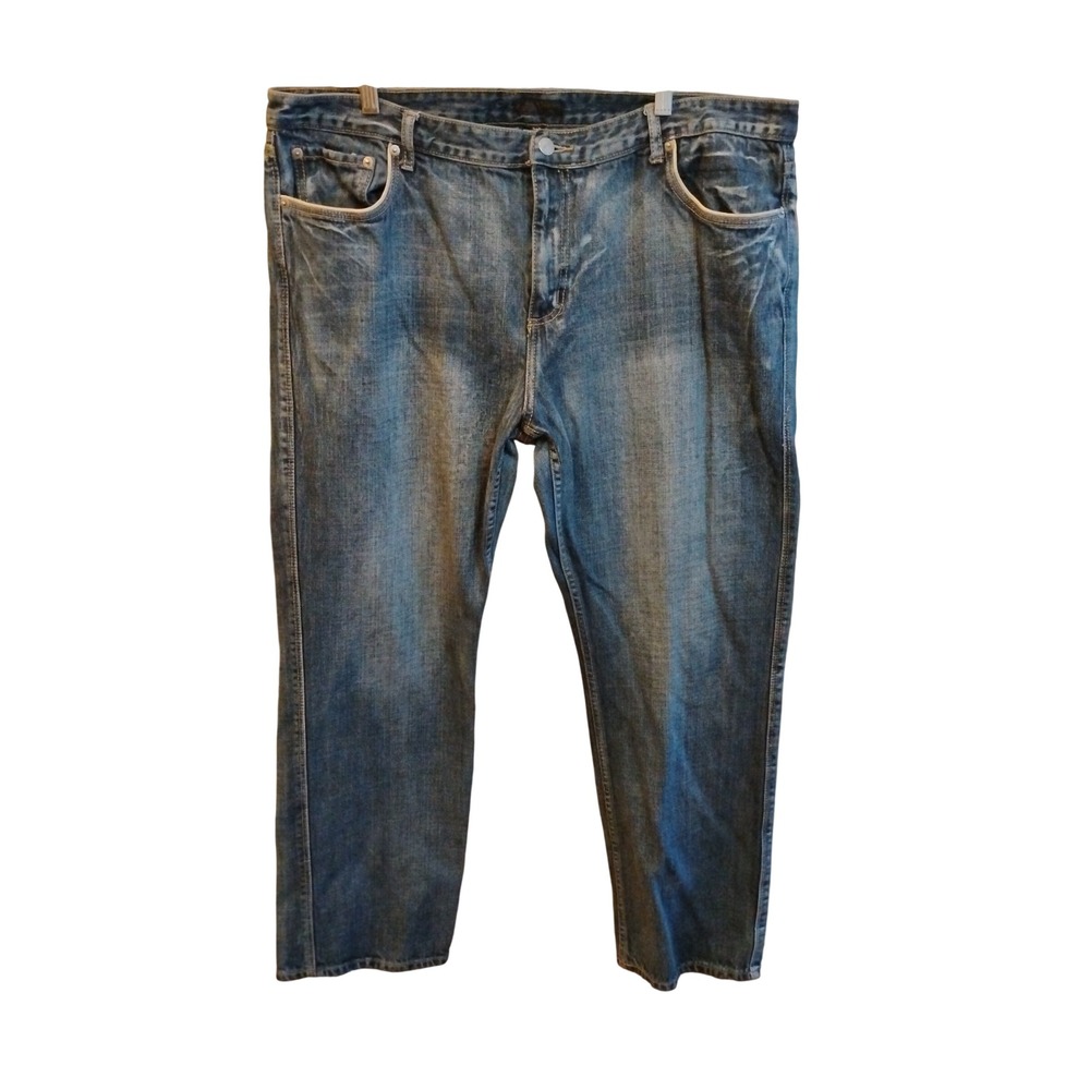 Alfani Mens Straight Leg Jeans Medium Wash Denim 40x32 Cotton Classic Fit